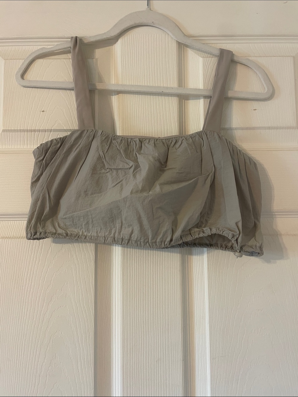 Daily Drills Gray Gathered Crop Tank